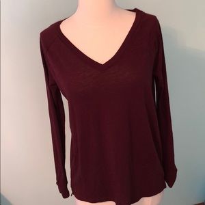 PINK maroon long-sleeve t-shirt